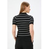 Koton - Trui - Zwart / Wit - Gestreept - Halve Mouw