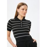 Koton - Trui - Zwart / Wit - Gestreept - Halve Mouw