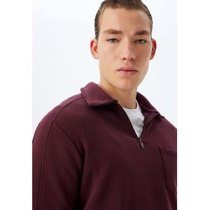 Polokraag Sweatshirt - Gedetailleerd - Bci-katoen - Lange Mouw - Normale Lengte