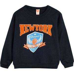 Ronde Kraag - Sweatshirt - Zwart - Bci-Katoen - Geborduurd