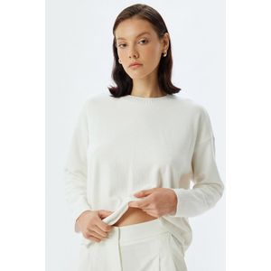 Koton - Sweatshirt - Ecru - Normale Pasvorm - Lange Mouw