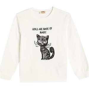 Koton - Sweatshirt - Zwart/Wit - Lange Mouw - Normale Pasvorm