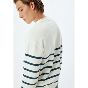 Koton - Sweatshirt - Navy/Wit - Gestreept - Lange Mouw