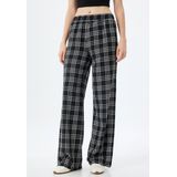 Capri Broeken - Geruit - Elastische Band - Mid Waist - Wide Leg