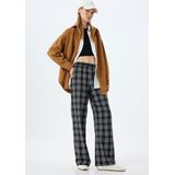 Capri Broeken - Geruit - Elastische Band - Mid Waist - Wide Leg