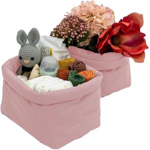 Mordesign - Mommy - Opbergmandjes - Roze - Katoen - Set van 2