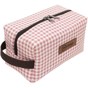 Mordesign - Gingham Panama Etui - Roze - 22 x 12 x 13 cm