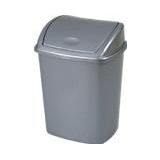 Afvalbak Vepa Bins, met deksel, diverse maten, rechthoekig, kunststof, grijs