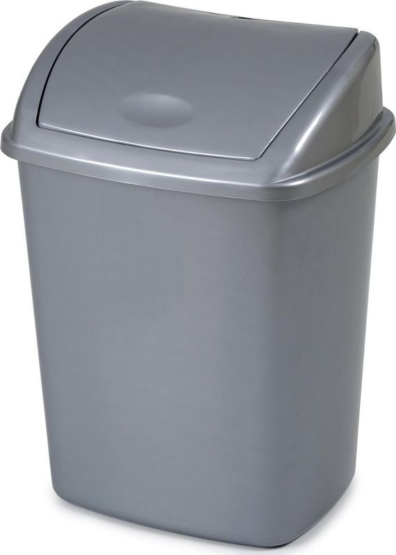 Afvalbak Vepa Bins, met deksel, diverse maten, rechthoekig, kunststof, grijs