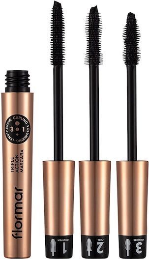 Flormar - Triple Action - Mascara - 8 ml - Zwart
