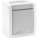 VIKO 90591008-DE Pacific Wandcontactdoos met randaarde spatwaterdicht Grijs