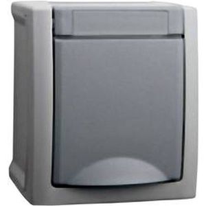 VIKO 90591008-DE Pacific Wandcontactdoos met randaarde spatwaterdicht Grijs