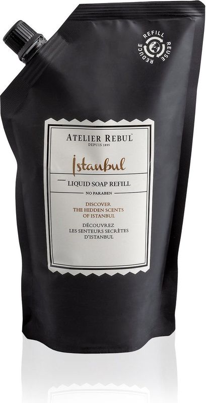 Istanbul Handzeep Navulling Atelier Rebul (500ml) - Houtige & Kruidige Geur - Natuurlijke Vloeibare Zeep