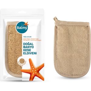 Balmy  - Natuurlijke Pompoen Handdoek Badhandschoenen - Voor Hele Lichaam - Vette huid - Organisch - Bath Scrubber - Hard - Massagehandschoenen - Glove - peeling - scrub - spa - bad