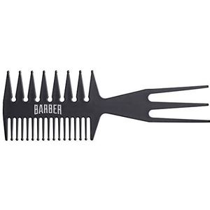 BARBER MARMARA Haarkam voor haar en baard, onbreekbaar, flexibel, antistatisch, tweezijdig handvat, hittebestendig, haarkam voor mannen, kapperskam (034)