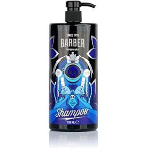 BARBER MARMARA Keratine Shampoo voor mannen, 1150 ml, kappersshampoo voor heren, kappersbenodigdheden, vermindert haaruitval, Barber Shop shampoo, vrij van siliconen en zout, voor alle haartypes