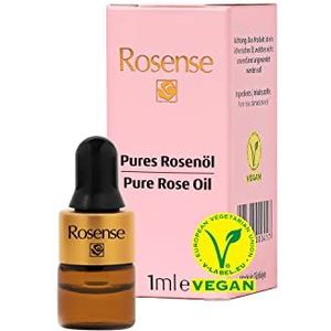 Rosense Rozenolie, etherische rozenolie voor gezichtsverzorging en huidverzorging, veganistisch, 100% natuurzuiver, 1 ml