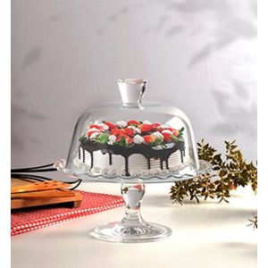 Pasabahce Petite Patisserie – Taartplateau Op Voet – Met Stolp – 26,4 cm