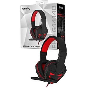 Frisby FHP-G1414B Binaural hoofdband, zwart, rood – hoofdtelefoon (PC/games, 0,03 W, hoofdband, zwart, rood, bekabeld)