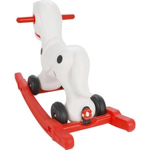 Pilsan - 2-in-1 Pony Hobbelpaard - Rood/Wit - Kunststof