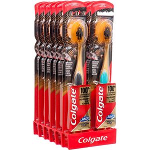 Colgate 360° Charcoal Gold Tandenborstel - 12 Stuk