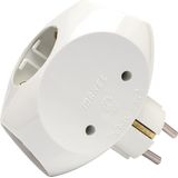 Horizontale Stopcontact Splitter - Verdeelstekker - Verloopstekker 3-voudig wit - Met randaarde - Stekkers - Stekkerdoos