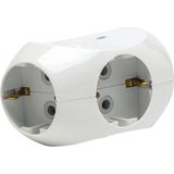 Horizontale Stopcontact Splitter - Verdeelstekker - Verloopstekker 3-voudig wit - Met randaarde - Stekkers - Stekkerdoos