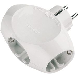 Horizontale Stopcontact Splitter - Verdeelstekker - Verloopstekker 3-voudig wit - Met randaarde - Stekkers - Stekkerdoos