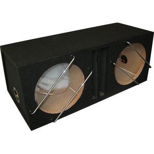 Necom Subwooferkist 2 x 12'' met 1 aansluiting - 84 liter MDF zwart