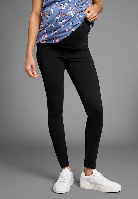 Neun Monate Umstandsleggings ", Hose mit extrabreitem Umschlag, 2in1 Optik", Für Schwangerschaft und Stillzeit