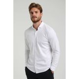 GABBIANO Gemêleerd Slim Fit Overhemd White