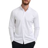 GABBIANO Gemêleerd Slim Fit Overhemd White