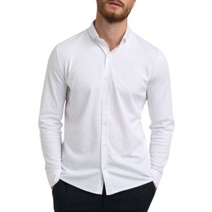 GABBIANO Gemêleerd Slim Fit Overhemd White
