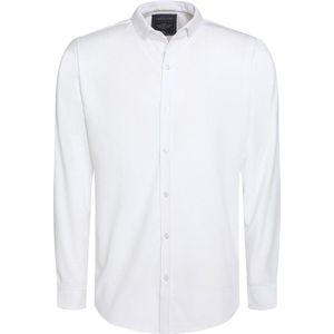 GABBIANO Gemêleerd Slim Fit Overhemd White