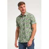 Gabbiano - Herenoverhemd - Groen - Katoen/Elastaan - Korte Mouwen