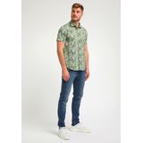 Gabbiano - Herenoverhemd - Groen - Katoen/Elastaan - Korte Mouwen