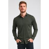 Overhemden - Donkergroen - 60% Katoen - 37% Polyester - 3% Elastaan