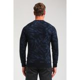 Gabbiano Trui Sweater Met Print 774770 301 Navy Mannen