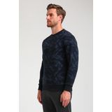 Gabbiano Trui Sweater Met Print 774770 301 Navy Mannen