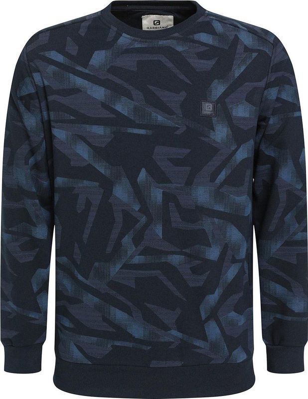 Gabbiano Trui Sweater Met Print 774770 301 Navy Mannen
