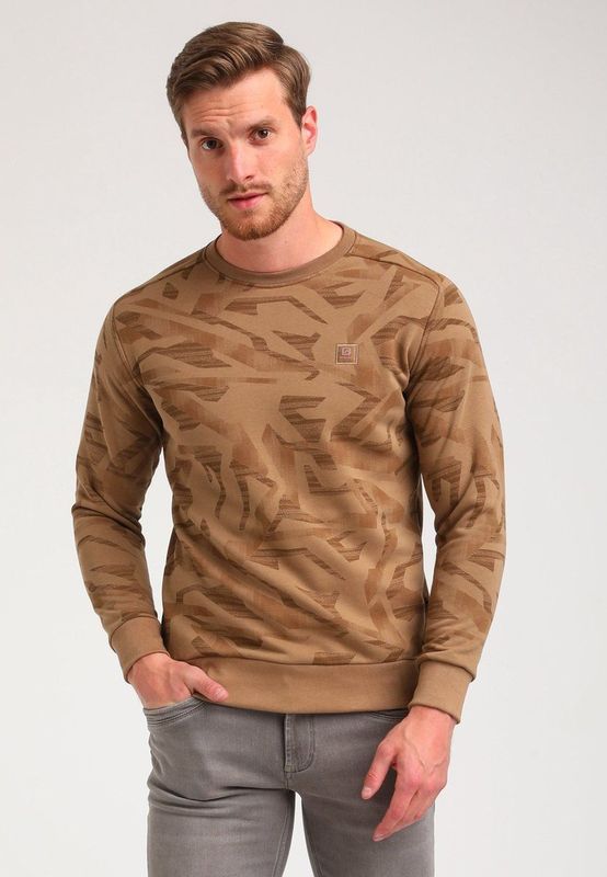 Gabbiano - Heren Sweater - 774770 - 4412 Khaki Brown