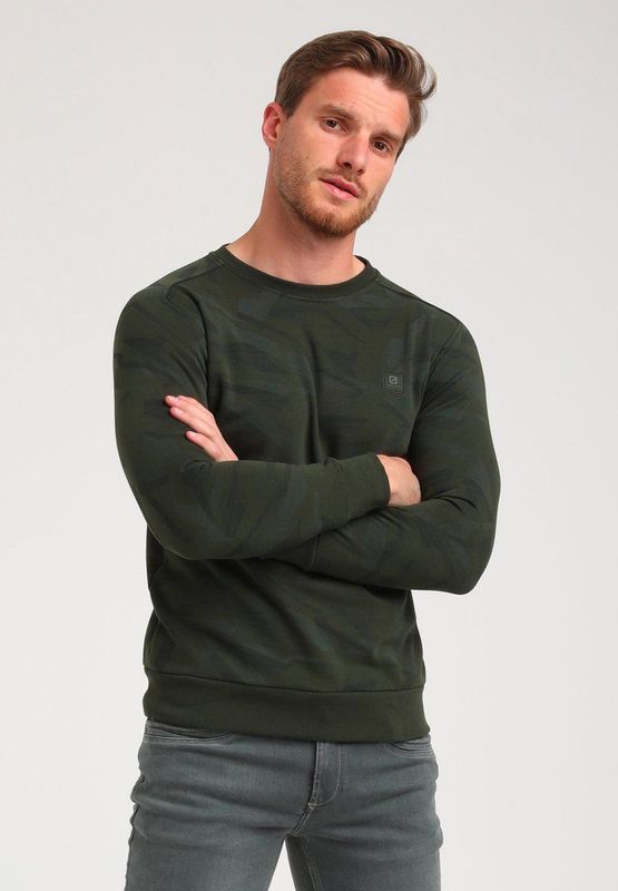 Gabbiano Trui Sweater Met Print 774770 502 Army Mannen Maat - S
