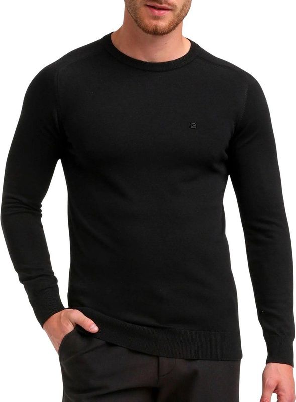 Gabbiano - Essential Knitted Sweater - Zwart - Heren