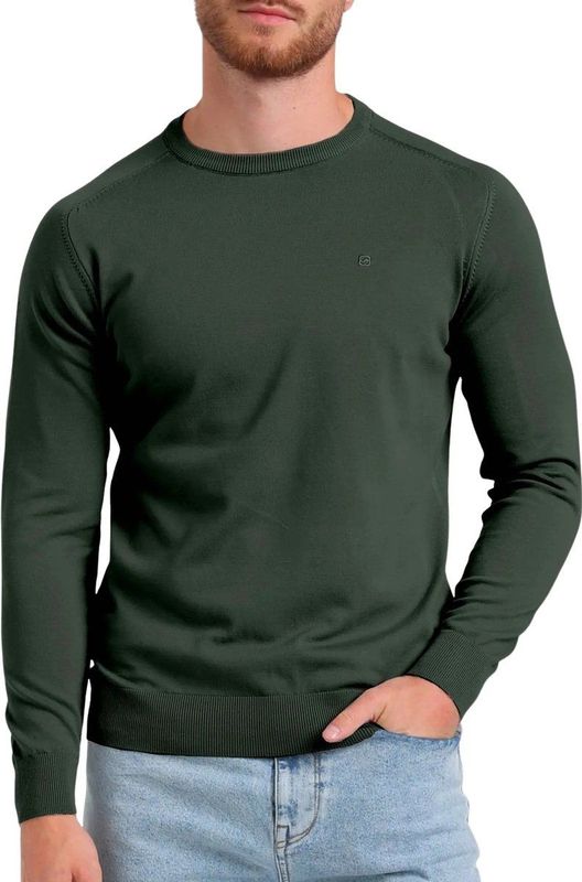 Gabbiano - Essential Knitted Sweater - Donkergroen - Heren