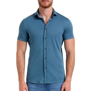 Overhemd - Blauw - 60% Katoen - 37% Polyester - 3% Elastaan