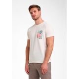 GABBIANO T-shirt - Ecru - 100% Katoen - Ingebreid Patroon