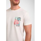 GABBIANO T-shirt - Ecru - 100% Katoen - Ingebreid Patroon