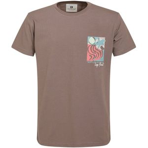 Gabbiano - Modern Jacquard T-shirt - Desert Taupe - Mannen