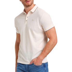 GABBIANO - Regular Polo - Ecru - Ingebreid Patroon