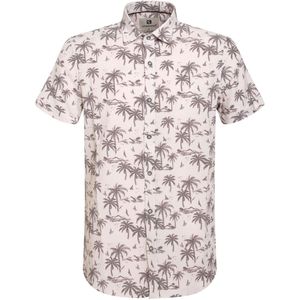 Gabbiano - Heren Overhemd - 335933 - Sand - Seersucker Korte Mouwen